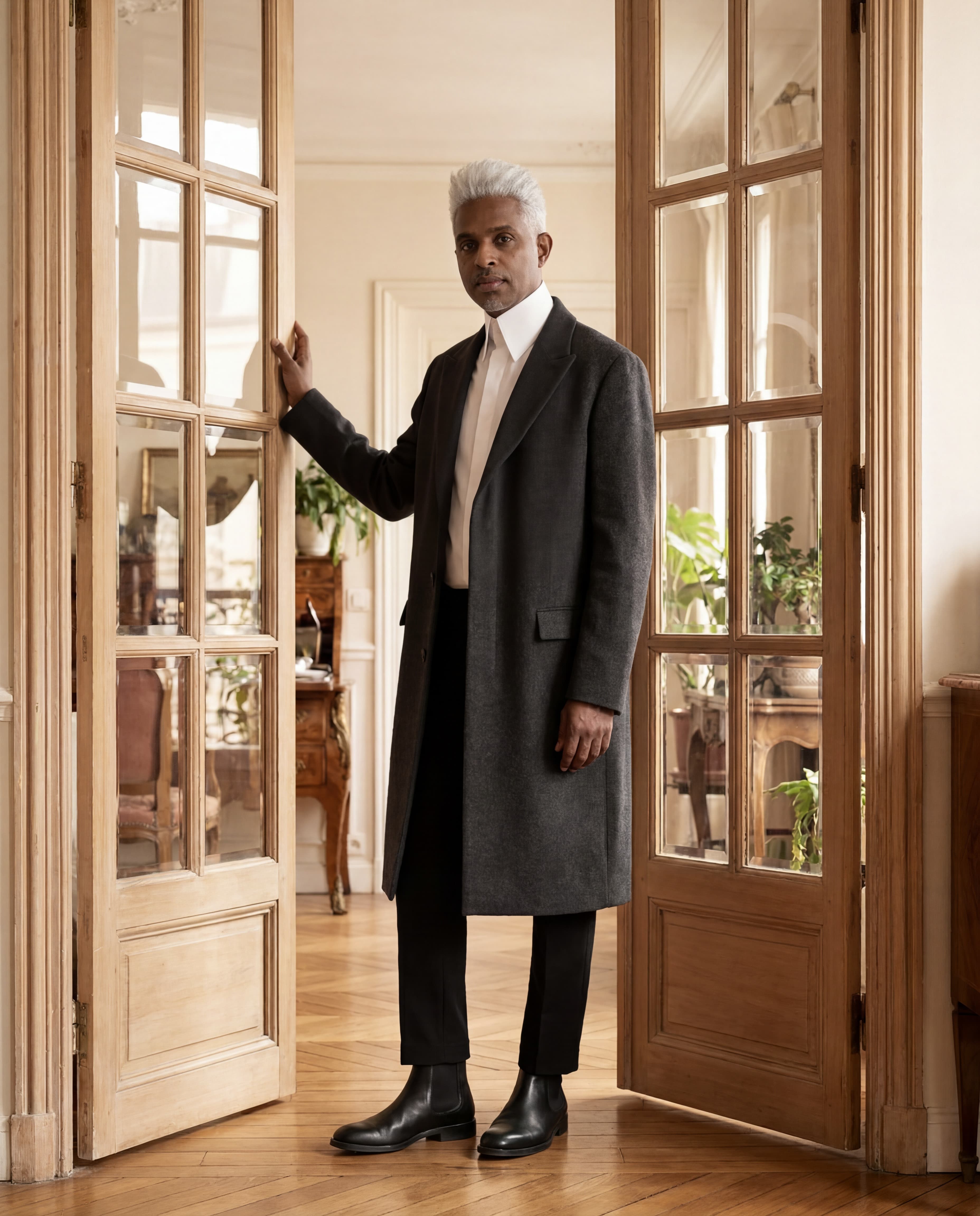 MOSE.ART editorial, figure standing in a French doorway